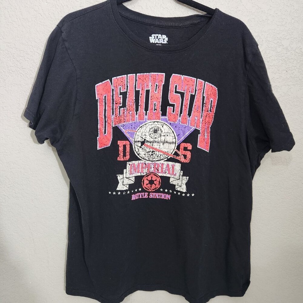 Star Wars Graphic T-Shirt XL Death Star Imperial Battle Station Black